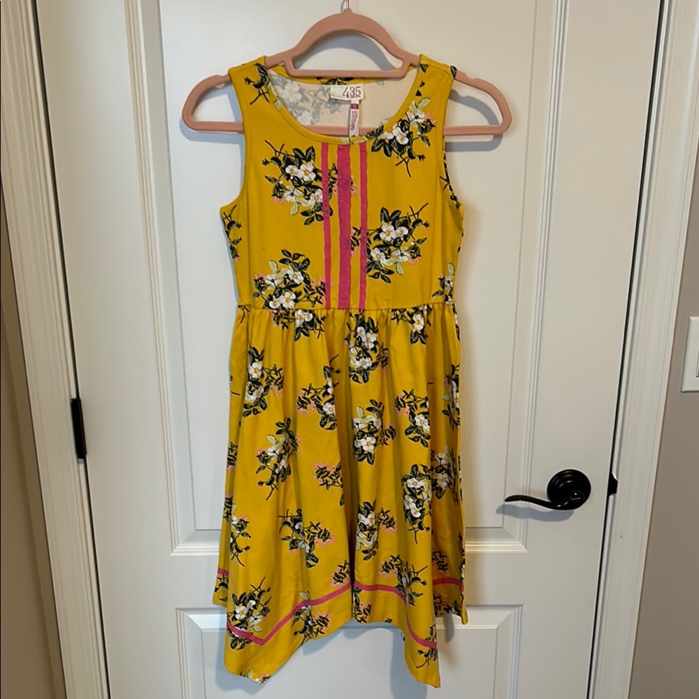 Yellow Floral Casual Kids Dress